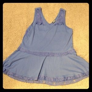 Neiman Marcus Blue V-neck Top